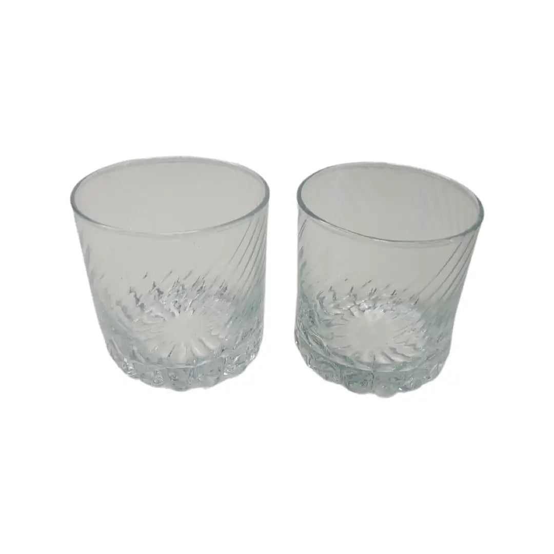 2 swirl glasses